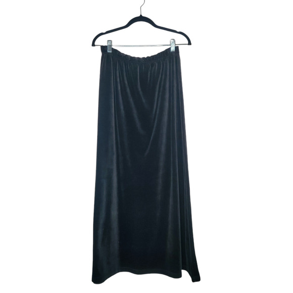 Vintage Dresses & Skirts - Vintage 90s Milano Black Velvet Maxi Skirt Whimsigoth Large